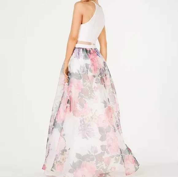 B Darlin White Floral Organza Prom Dress 11/12 - Picture 3 of 13